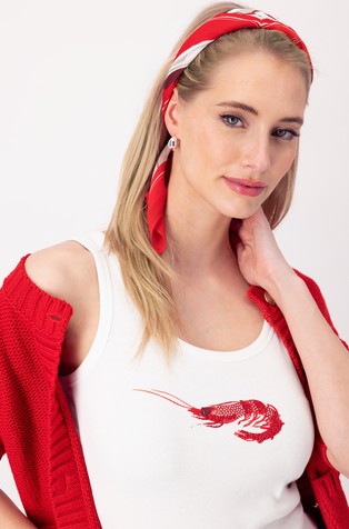 MONARI Scarf with polaroid print Red / Multi 3
