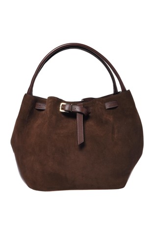 Large suede handbag