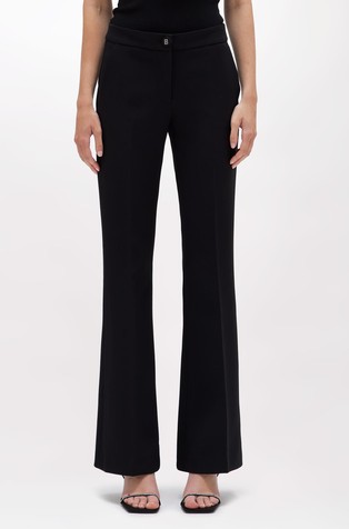 Slim fit trousers with flared leg