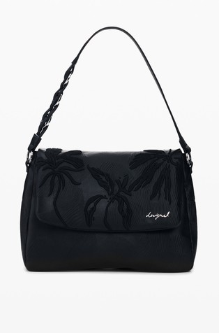 Srednje velik nahrbtnik z vezenimi rožami in več načini nošenja