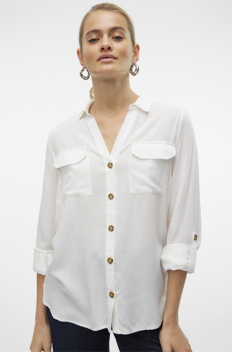 VERO MODA VMBUMPY Shirt in viscose White 