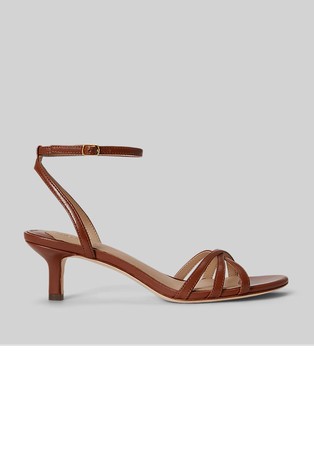 Kendyl usnjeni sandali z nizko peto