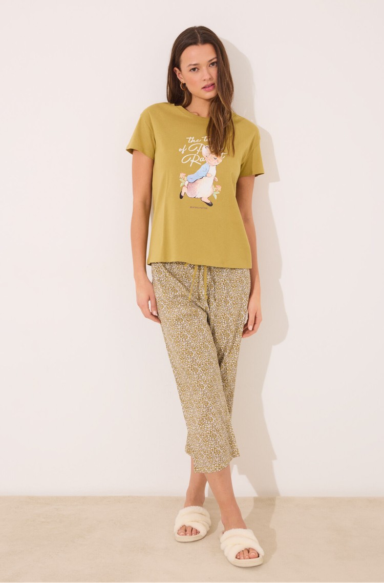 WOMEN'SECRET Peter Rabbit cotton short sleeves pyjamas with capri trousers Yellow / Multi 