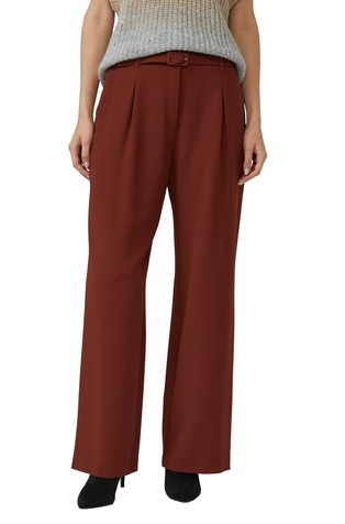Twill trousers with belt and pleats
