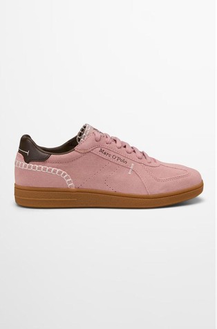 Suede sneakers with decorative seams