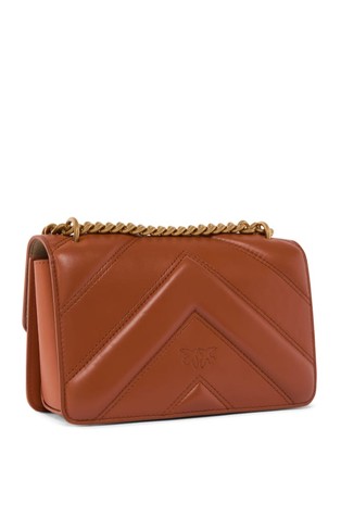 PINKO Mini Love Bag in quilted nappa leather Crude Brick / Antique&nbsp;Gold 2