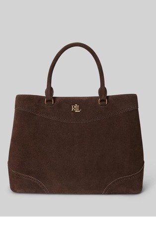 Marcy Perforated Suede Large Satchel