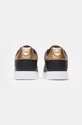 DOLCE &amp; GABBANA Portofino usnjene superge z logotipom Črna - Black 3