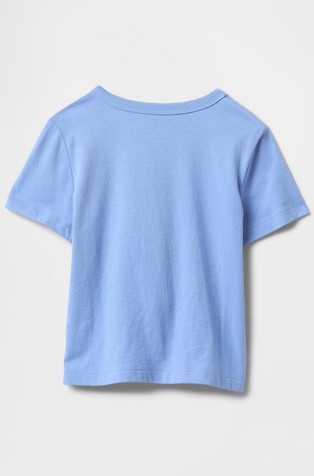 GAP Majica s kratkimi rokavi in potiskom za malčke Modra - Shirting Blue 2