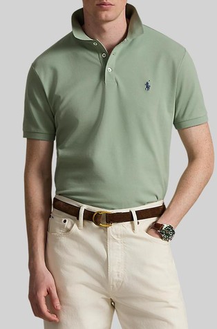 Custom slim fit raztegljiva polo majica z mrežasto strukturo