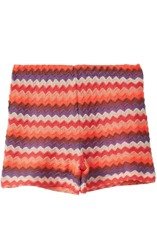 Knit shorts with zig-zag and jersey lining
