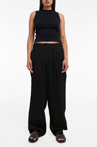 TSBINA barrel fit trousers in linen and viscose