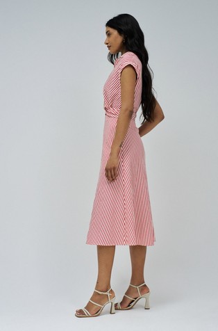 SALSA JEANS Striped shirt dress in cotton-blend Red/White Stripe 2
