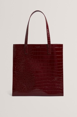 Patent Croc Texture Large Tote Bag