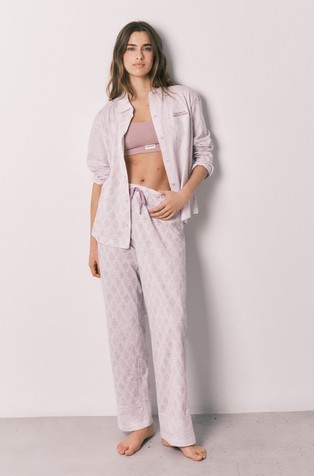 Cotton classic long print pyjamas