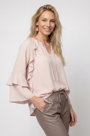 Chiffon blouse with ruffles