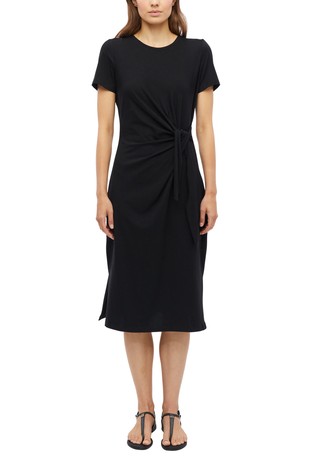 Midi length jersey dress with knot detail