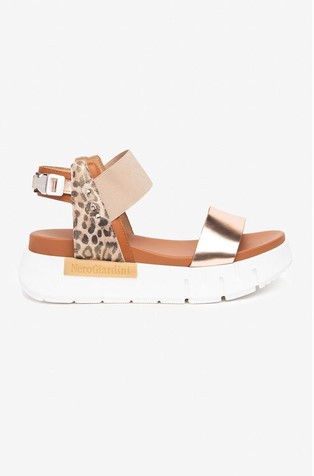 Leather Sandals with Synthetic Inserts