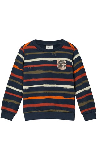 Sweatshirt with all-over print and small photo print