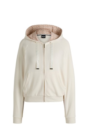 Zip-up hoodie with monogram details
