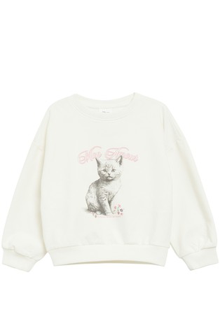 Oversized pulover z motivom mucke