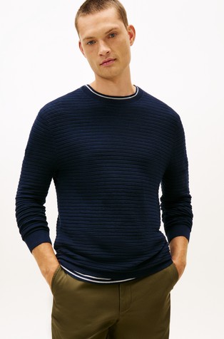 Textured Cotton-blend Jumper