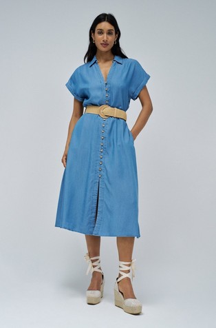 Midi dress in lightweight lyocell