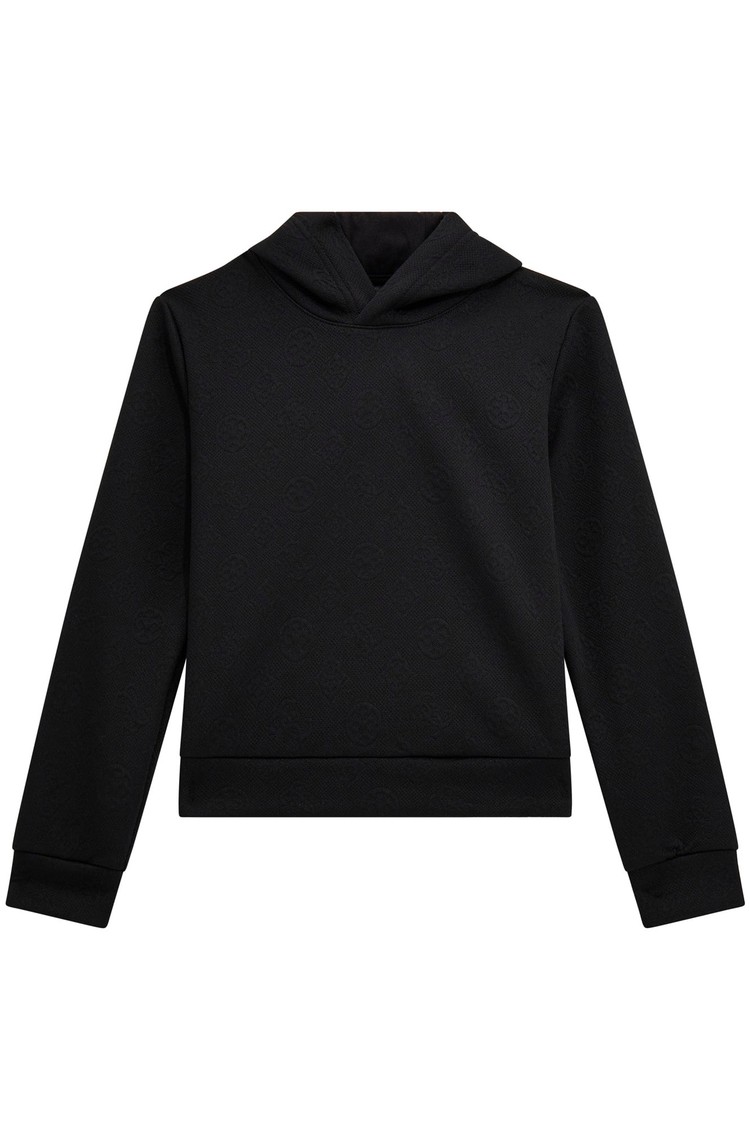 GUESS 4G peony logo jacquard hoodie Black 