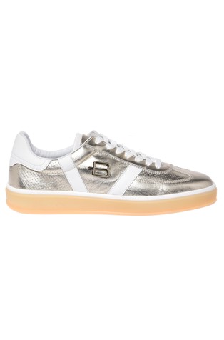 Metallic-leather sneaker