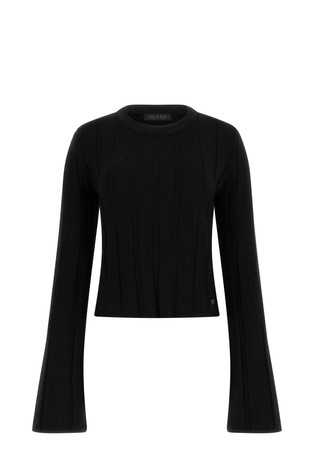 Črtast pleten pulover s svetlečimi lureks vlakni