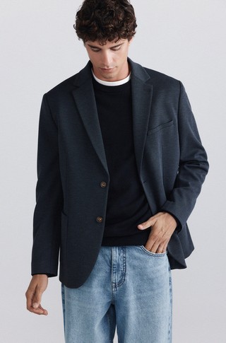 Stretch viscose blend blazer