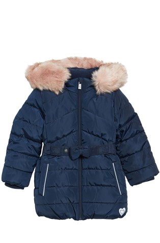 Weatherproof quilted coat with a detachable hood