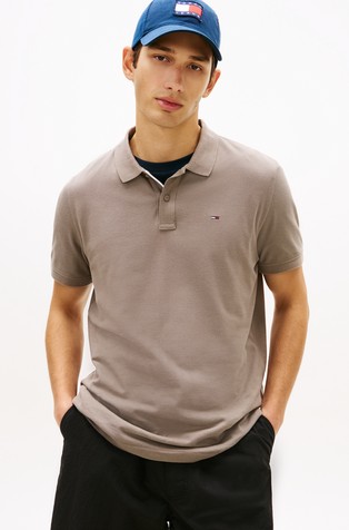 Slim fit polo majica z logo zastavico
