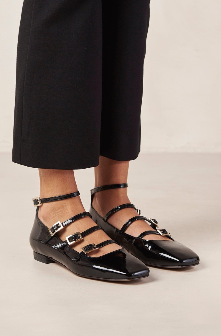 ALOHAS Luke Onix Patent Leather Ballet Flats Black 
