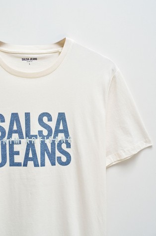 SALSA JEANS Logo majica s kratkimi rokavi Bela - White 7