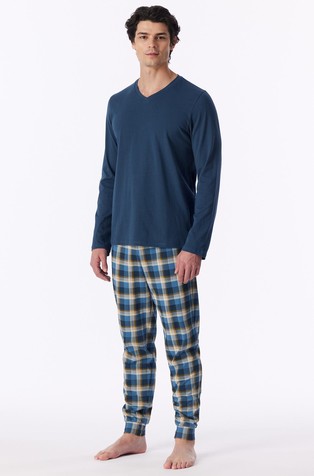 Casual Essentials - bombažna pižama z dolgimi rokavi