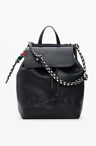 Mini backpack with braided handle