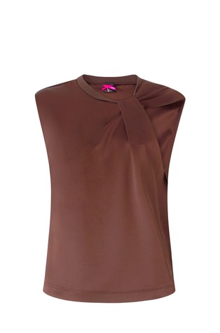 Satenasta bluza brez rokavov