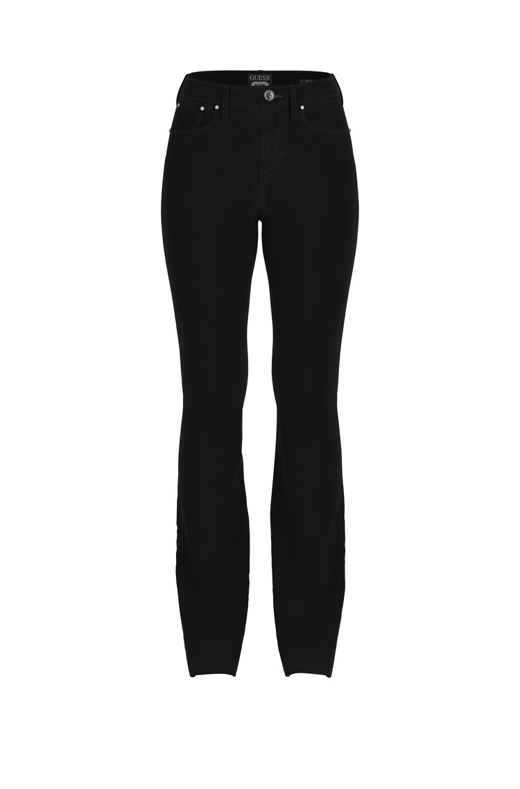 GUESS Slim fit jeans hlače z zvončastimi hlačnicami Črna - Black 