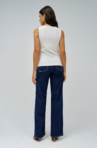 SALSA JEANS Textured top with cut out Pearl 3