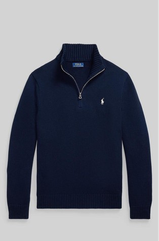 Cotton Quarter-zip Sweater