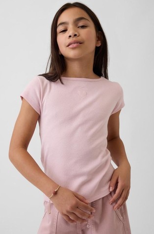 Oprijeta majica s kratkimi rokavi za deklice