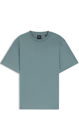 Relaxed fit majica s kratkimi rokavi iz merceriziranega bombaža