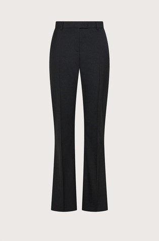 Long straight-leg pants in cool wool