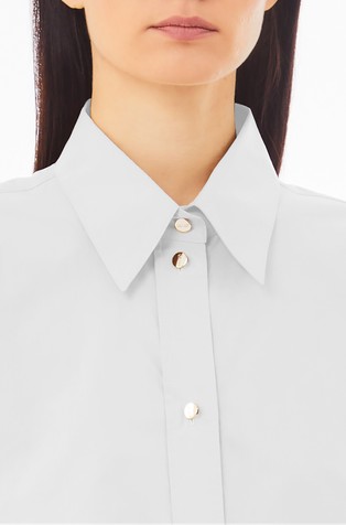 LIU JO Boxy fit bombažna srajca Bela - White 3
