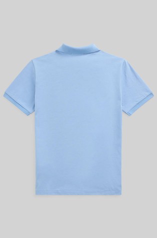 RALPH LAUREN Cotton Jersey Pocket Polo Shirt Chambray Blue 2