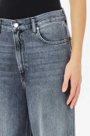 LIU JO Zvončaste bombažne jeans hlače Siva - Gray 3