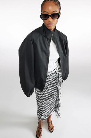 LIVIANA CONTI Knitted skirt with tassels Black / White 2