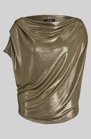 RALPH LAUREN Top iz jerseya s kovinskim leskom Zlata - Medium Pewter 5