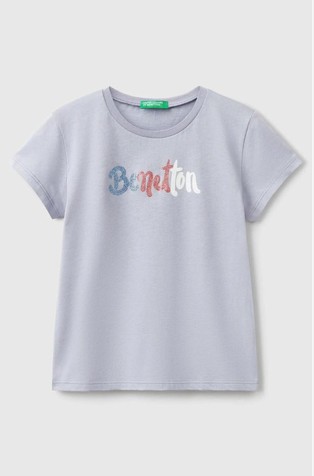 Bombažna majica z bleščečim logotipom